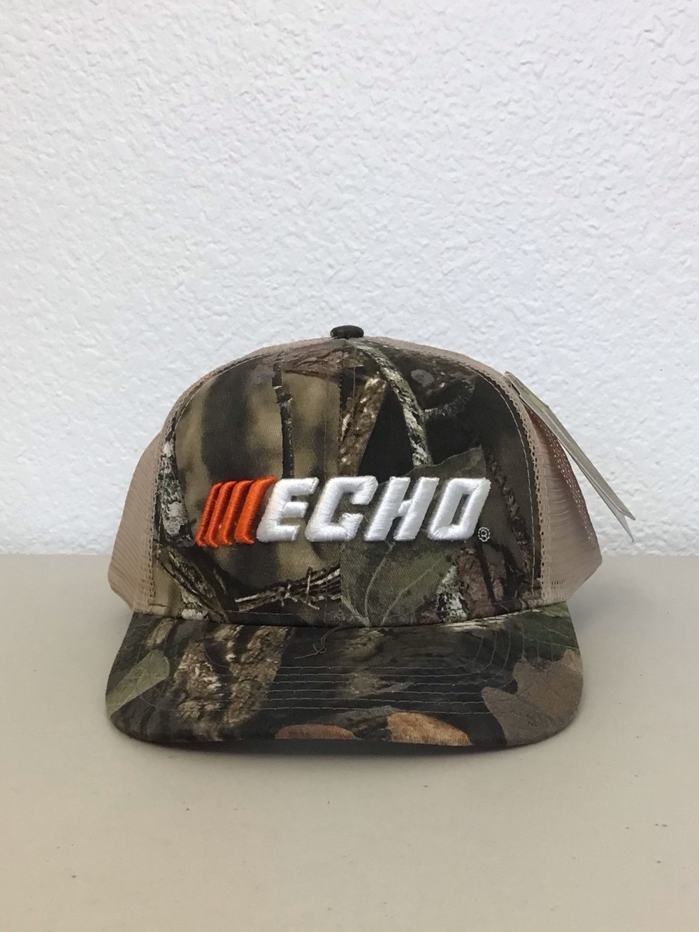 Echo NWT Power Equip Camo Trucker Baseball Snapback Cap Hat Mossy Oak Green Tan